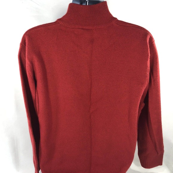 Jos A Bank Mens Size XL Lambs Wool Blend 1/4 Zip Red Sweater Mock Neck Pullover - Picture 9 of 14